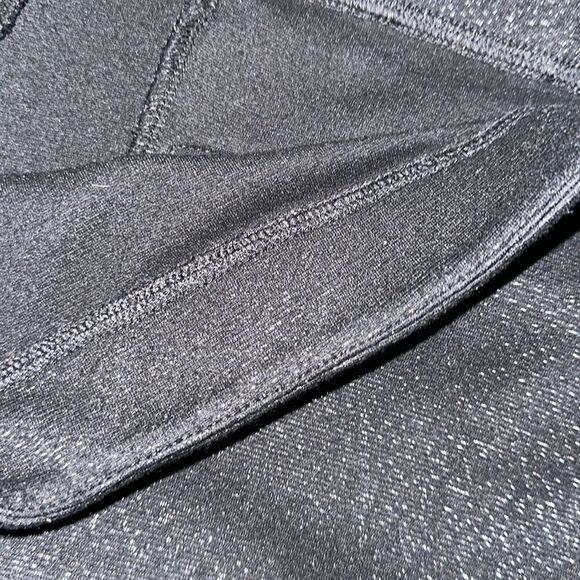 LOFT XL Black Silver Shimmery Metallic Ponte Knit Wide Leg Pull on Crop Pants - Picture 8 of 8